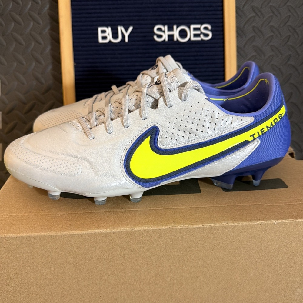 Nike Tiempo Legend 9 Elite FG "Recharge Pack" Grey Volt Size 9 / CZ8482-076